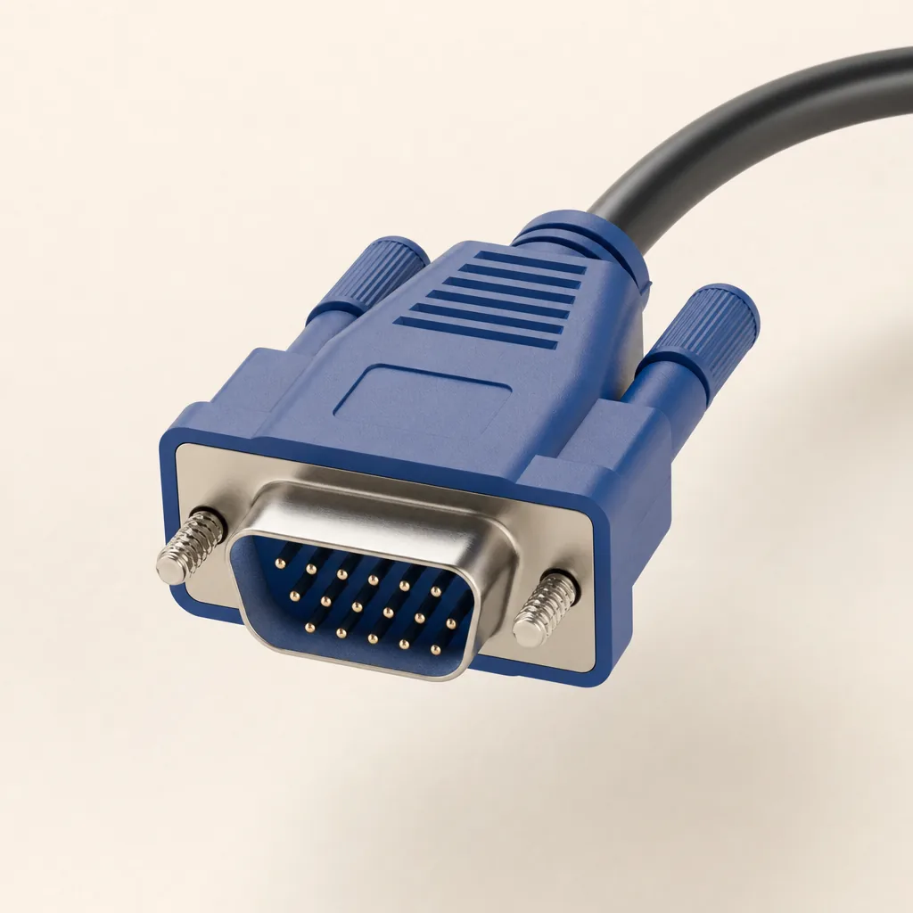 Video Graphics Array (DE-15) connector, generated image